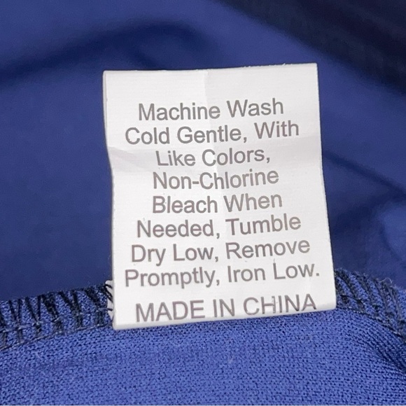 Size 6 Blue White Long Sleeve Dress Dot Print Bow Neckline Accent Zip Closure - Picture 16 of 16